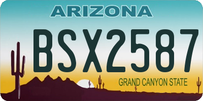 AZ license plate BSX2587