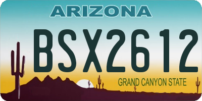 AZ license plate BSX2612