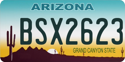 AZ license plate BSX2623