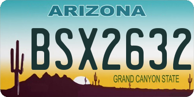 AZ license plate BSX2632