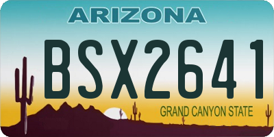 AZ license plate BSX2641