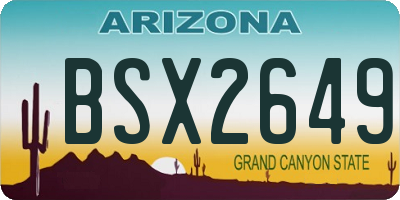 AZ license plate BSX2649