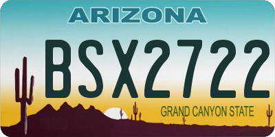 AZ license plate BSX2722