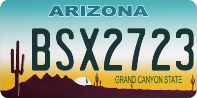 AZ license plate BSX2723