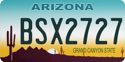 AZ license plate BSX2727