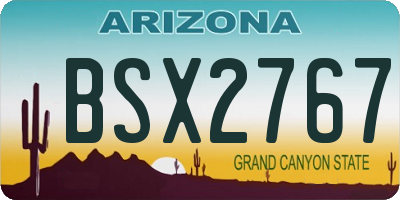 AZ license plate BSX2767