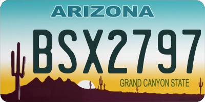 AZ license plate BSX2797