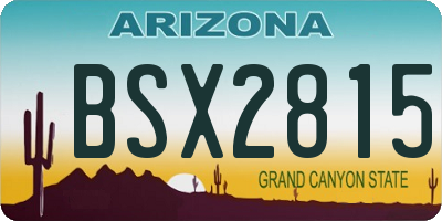 AZ license plate BSX2815