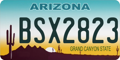 AZ license plate BSX2823