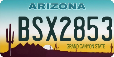 AZ license plate BSX2853