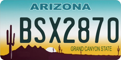 AZ license plate BSX2870