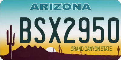 AZ license plate BSX2950