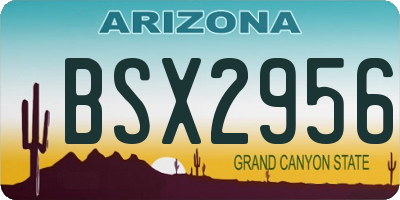 AZ license plate BSX2956