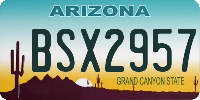 AZ license plate BSX2957