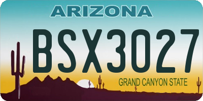 AZ license plate BSX3027