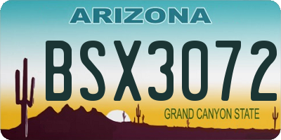 AZ license plate BSX3072