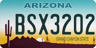 AZ license plate BSX3202