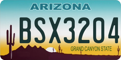 AZ license plate BSX3204