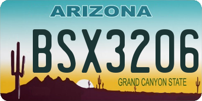 AZ license plate BSX3206