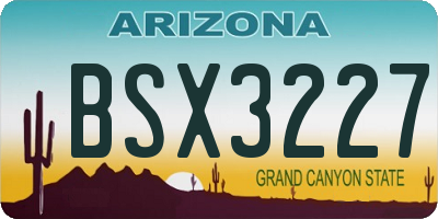AZ license plate BSX3227