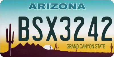 AZ license plate BSX3242