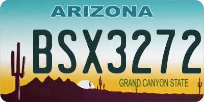 AZ license plate BSX3272