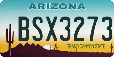 AZ license plate BSX3273