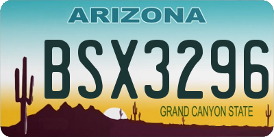 AZ license plate BSX3296