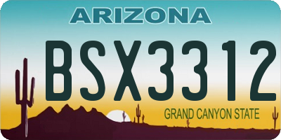 AZ license plate BSX3312