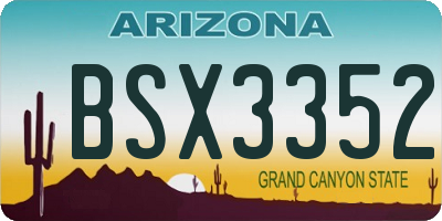 AZ license plate BSX3352