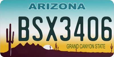 AZ license plate BSX3406