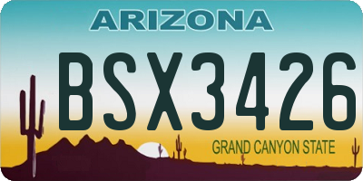 AZ license plate BSX3426