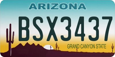 AZ license plate BSX3437