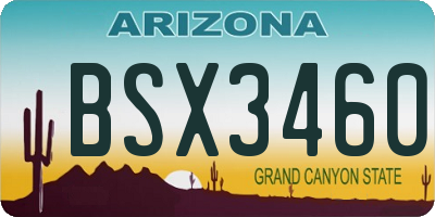 AZ license plate BSX3460