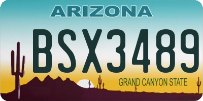 AZ license plate BSX3489