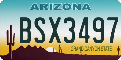 AZ license plate BSX3497