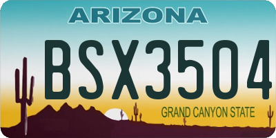 AZ license plate BSX3504