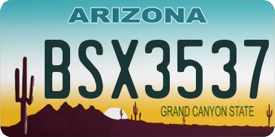 AZ license plate BSX3537
