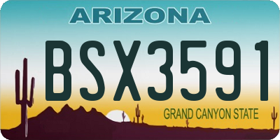 AZ license plate BSX3591