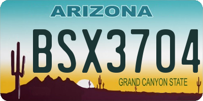 AZ license plate BSX3704