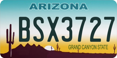 AZ license plate BSX3727