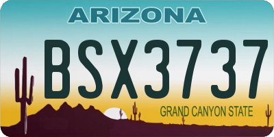 AZ license plate BSX3737