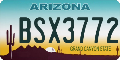 AZ license plate BSX3772