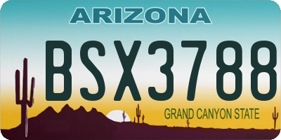 AZ license plate BSX3788