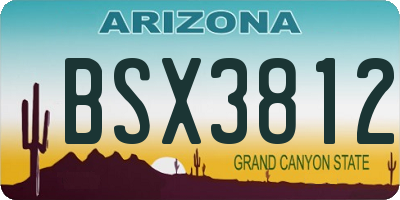AZ license plate BSX3812
