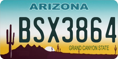 AZ license plate BSX3864