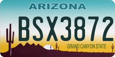 AZ license plate BSX3872