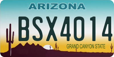 AZ license plate BSX4014