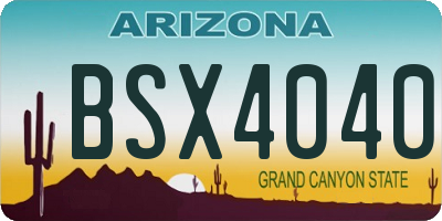 AZ license plate BSX4040