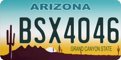 AZ license plate BSX4046